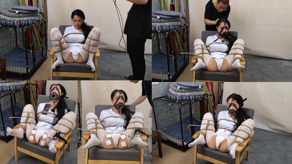 Chinese Wife Bound and Vibed in Chair